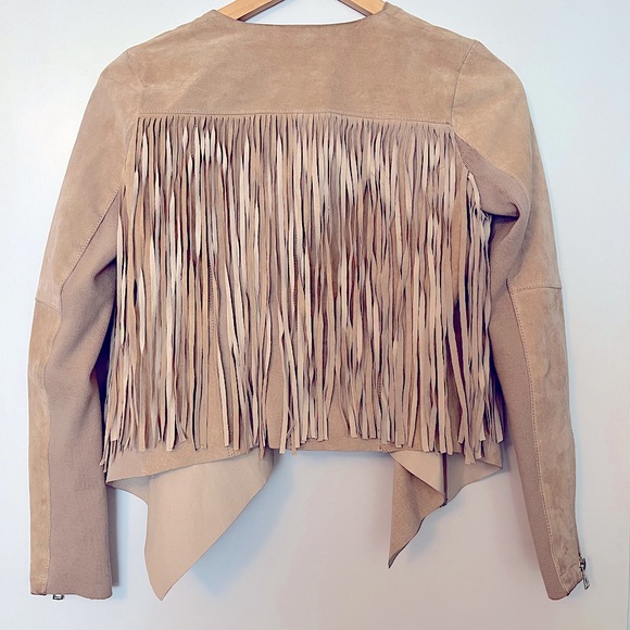 fringe leather jacket by River Island - Picture 2 of 4